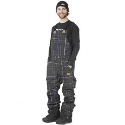 Alternative view of Besorgen ???? Picture Yakoumo Bib Latz-Wintersporthose Black Tartan Herren ✔️